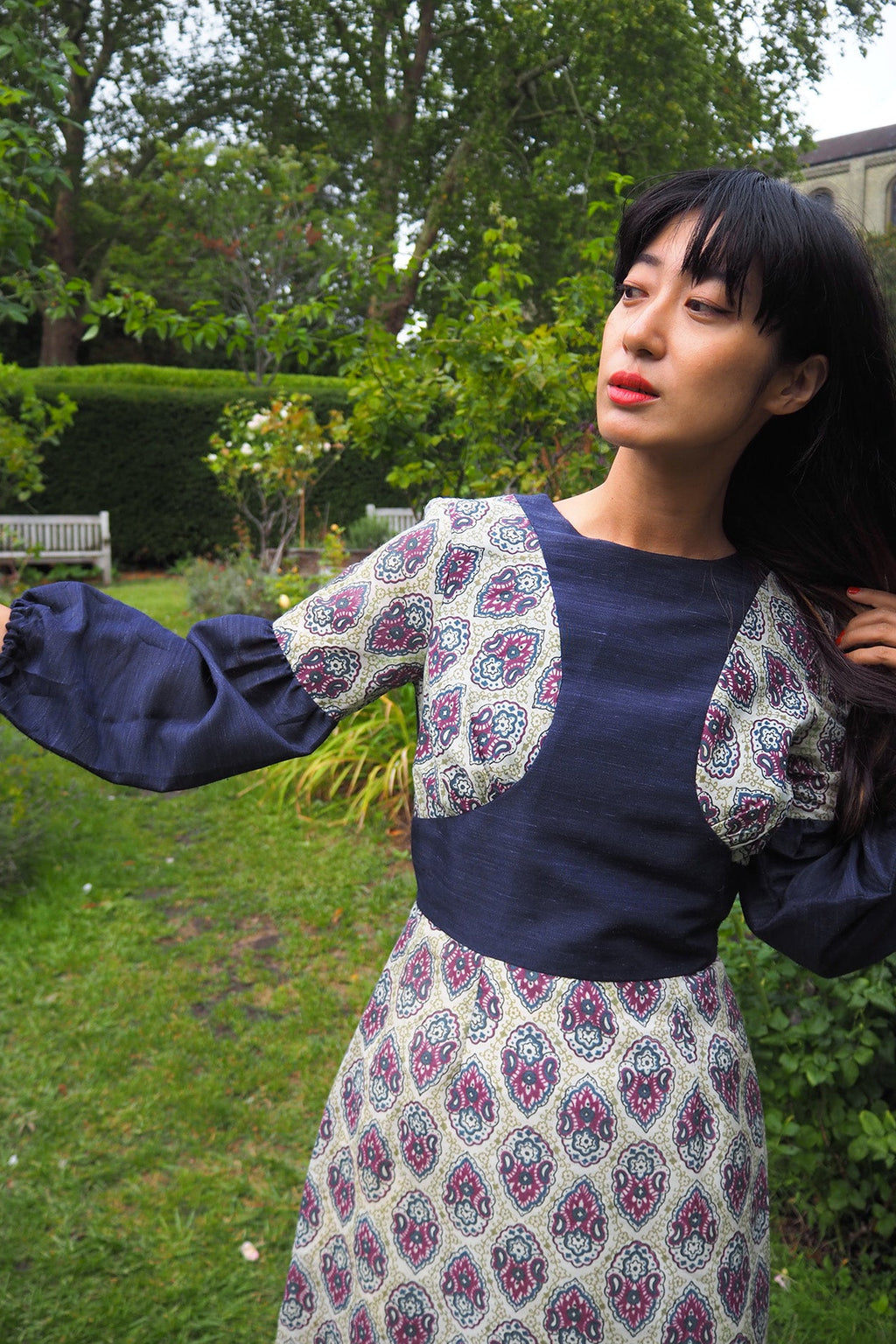 70's Paisley Dress | EN Peteen MODEL | Bohemian Maxi Dress