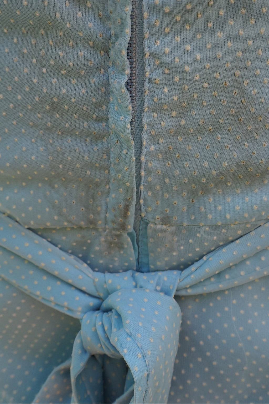 70's Victorian Dress London Vintage | Romantic Polka Dot Lace Maxi Dress