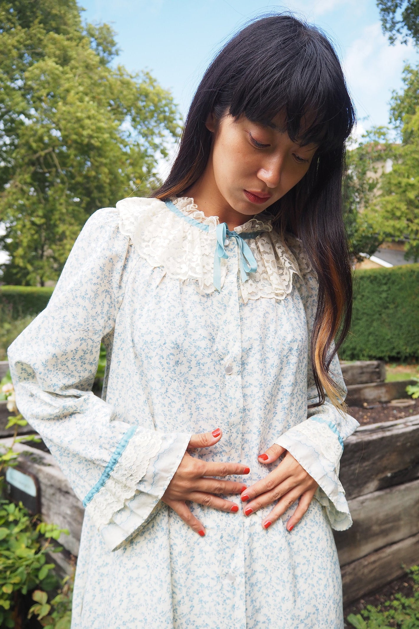 70's Night Gown St.Michael UK | Vintage Lace Dress