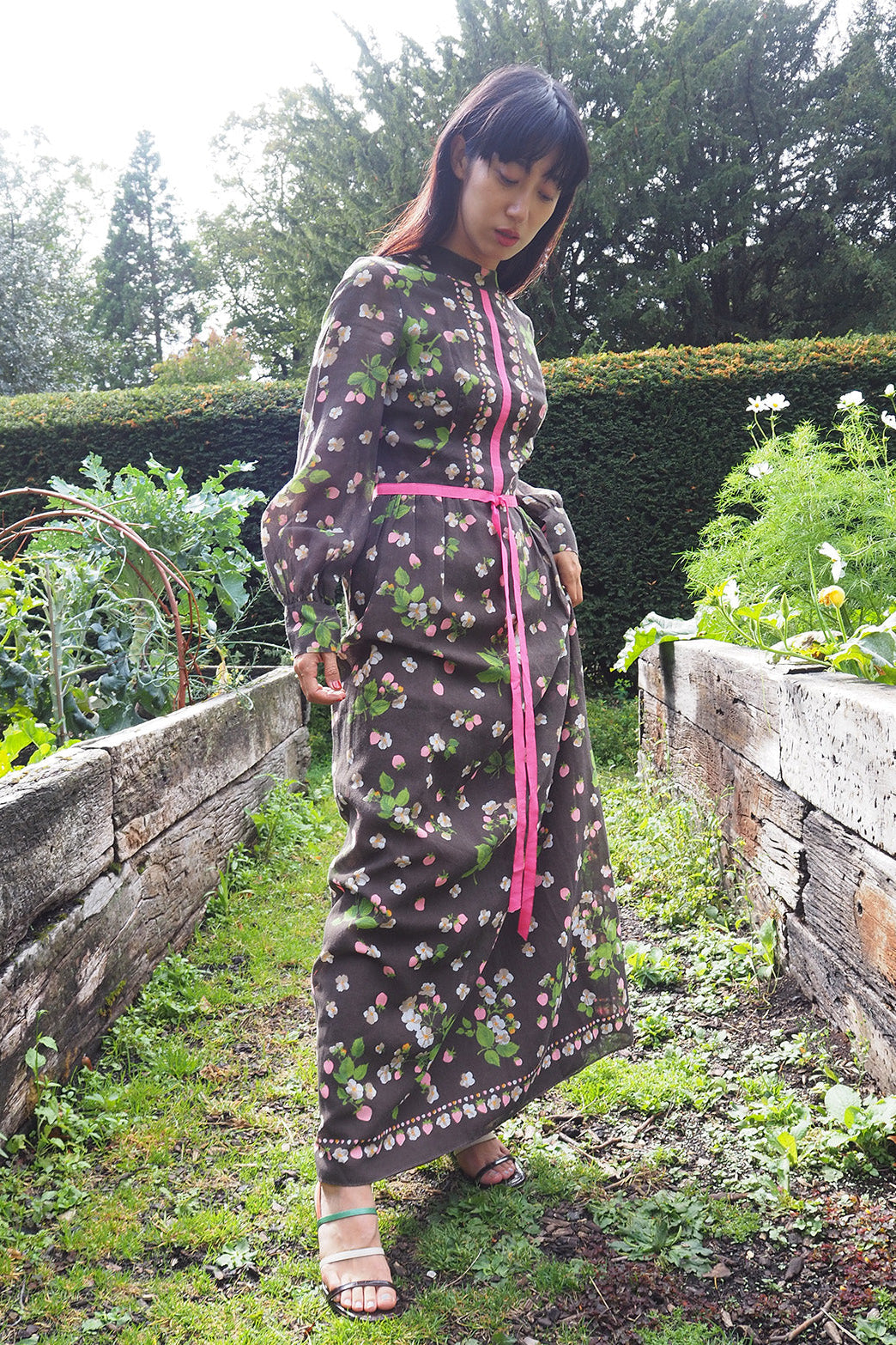 70's Dress Kati at Laura Phillips UK | Wild Strawberry Pattern Vintage Dress