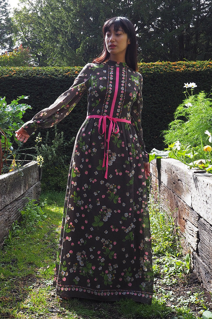 70's Dress Kati at Laura Phillips UK | Wild Strawberry Pattern Vintage Dress