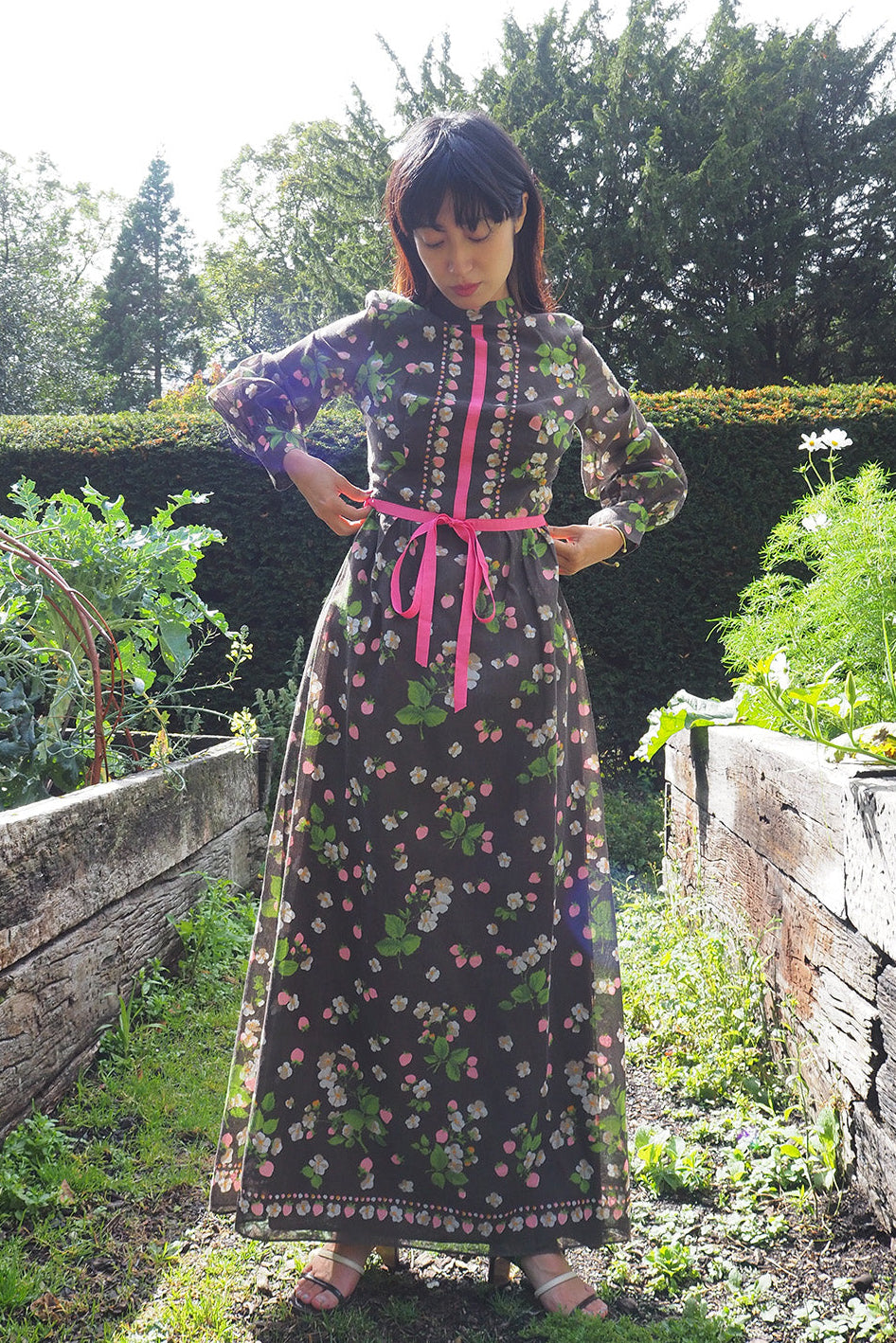 70's Dress Kati at Laura Phillips UK | Wild Strawberry Pattern Vintage Dress