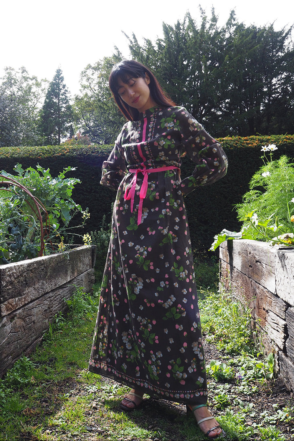 70's Dress Kati at Laura Phillips UK | Wild Strawberry Pattern Vintage Dress