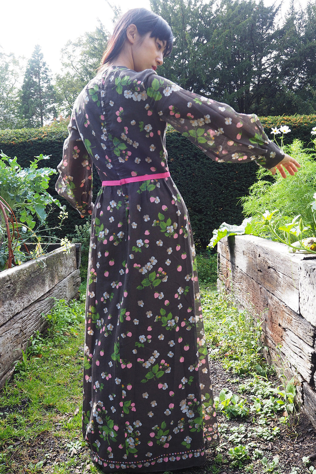 70's Dress Kati at Laura Phillips UK | Wild Strawberry Pattern Vintage Dress