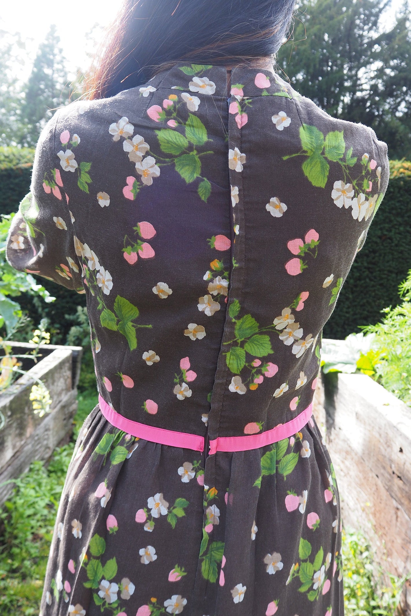 70's Dress Kati at Laura Phillips UK | Wild Strawberry Pattern Vintage Dress