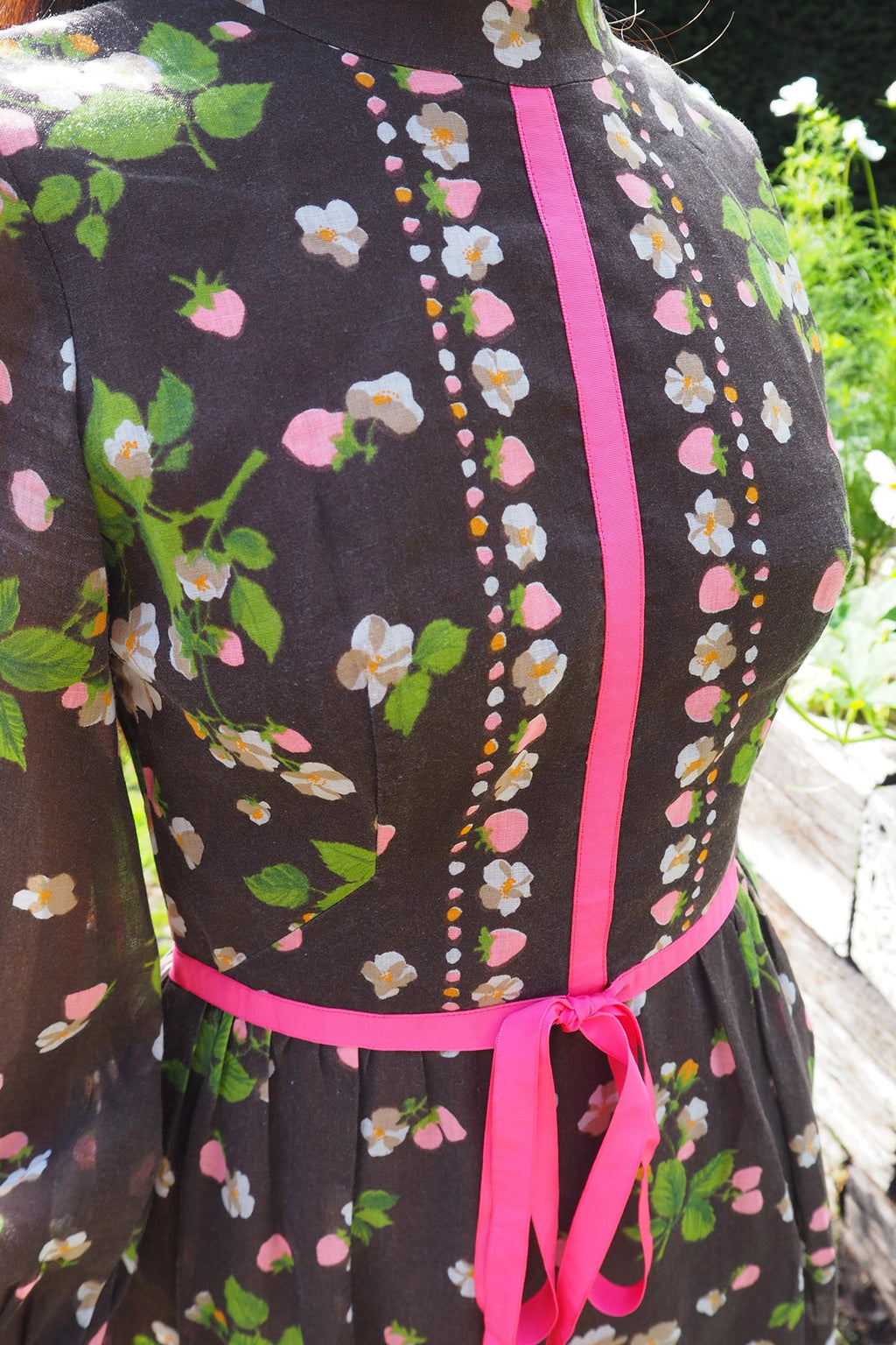 70's Dress Kati at Laura Phillips UK | Wild Strawberry Pattern Vintage Dress