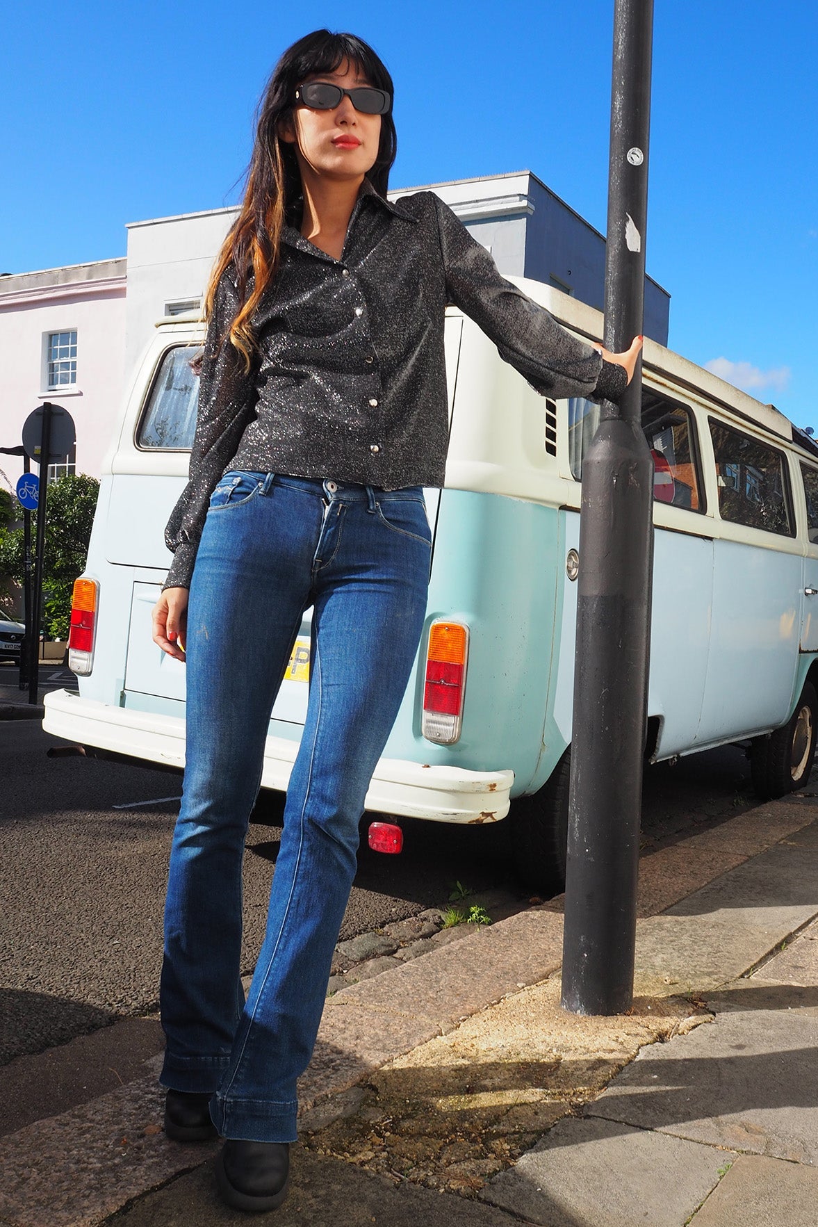 60's Silver Sparkly Shirt MACKERNESS UK | Vintage Glam Lurex Blouse