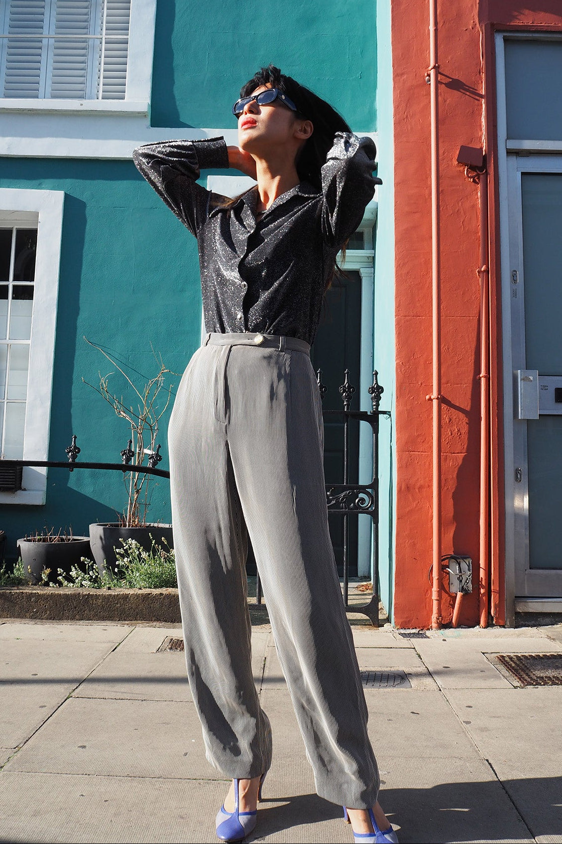 60's Silver Sparkly Shirt MACKERNESS UK | Vintage Glam Lurex Blouse