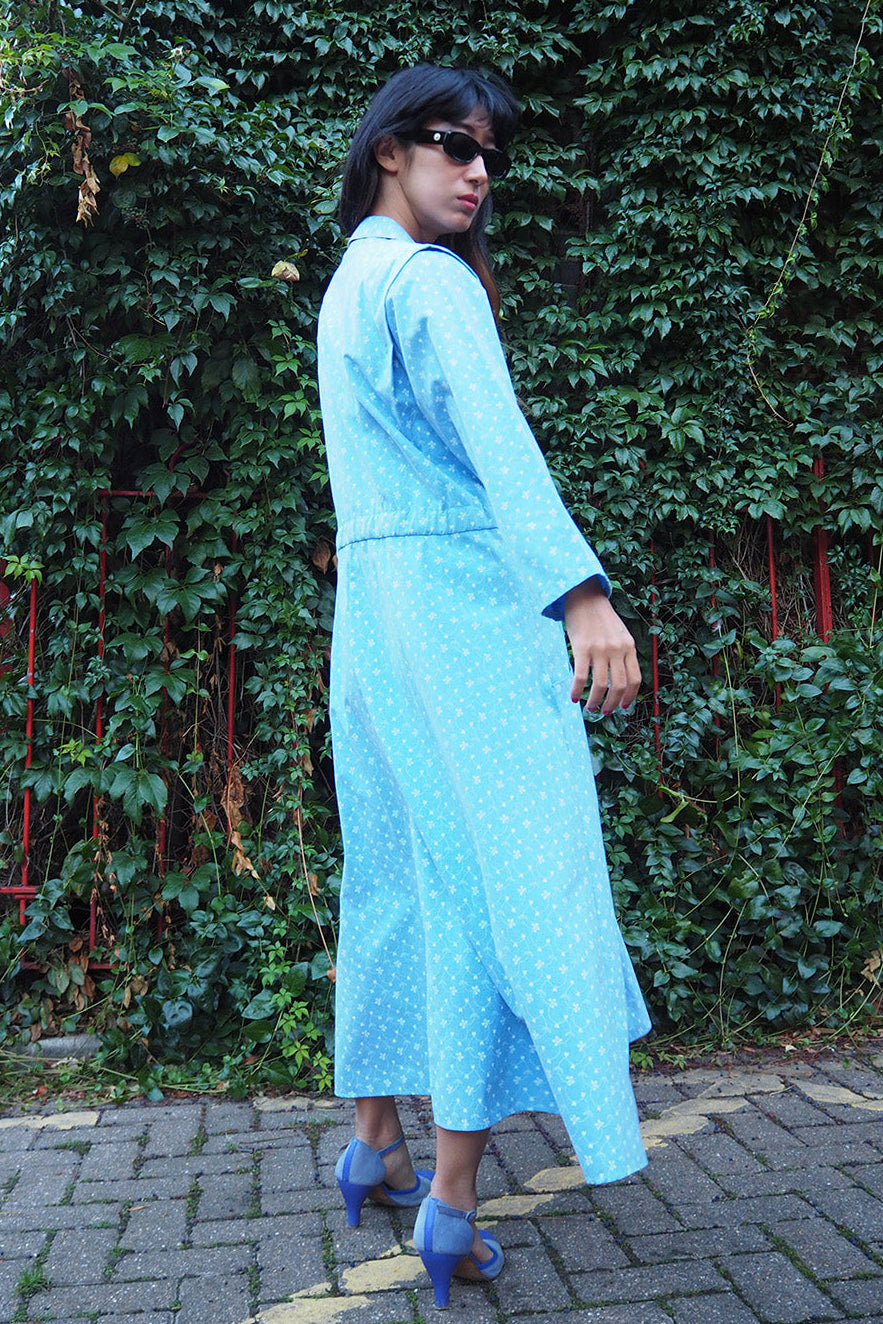 90's Yessica Dress C&A Vintage | Light Blue Tailored Floral Dress