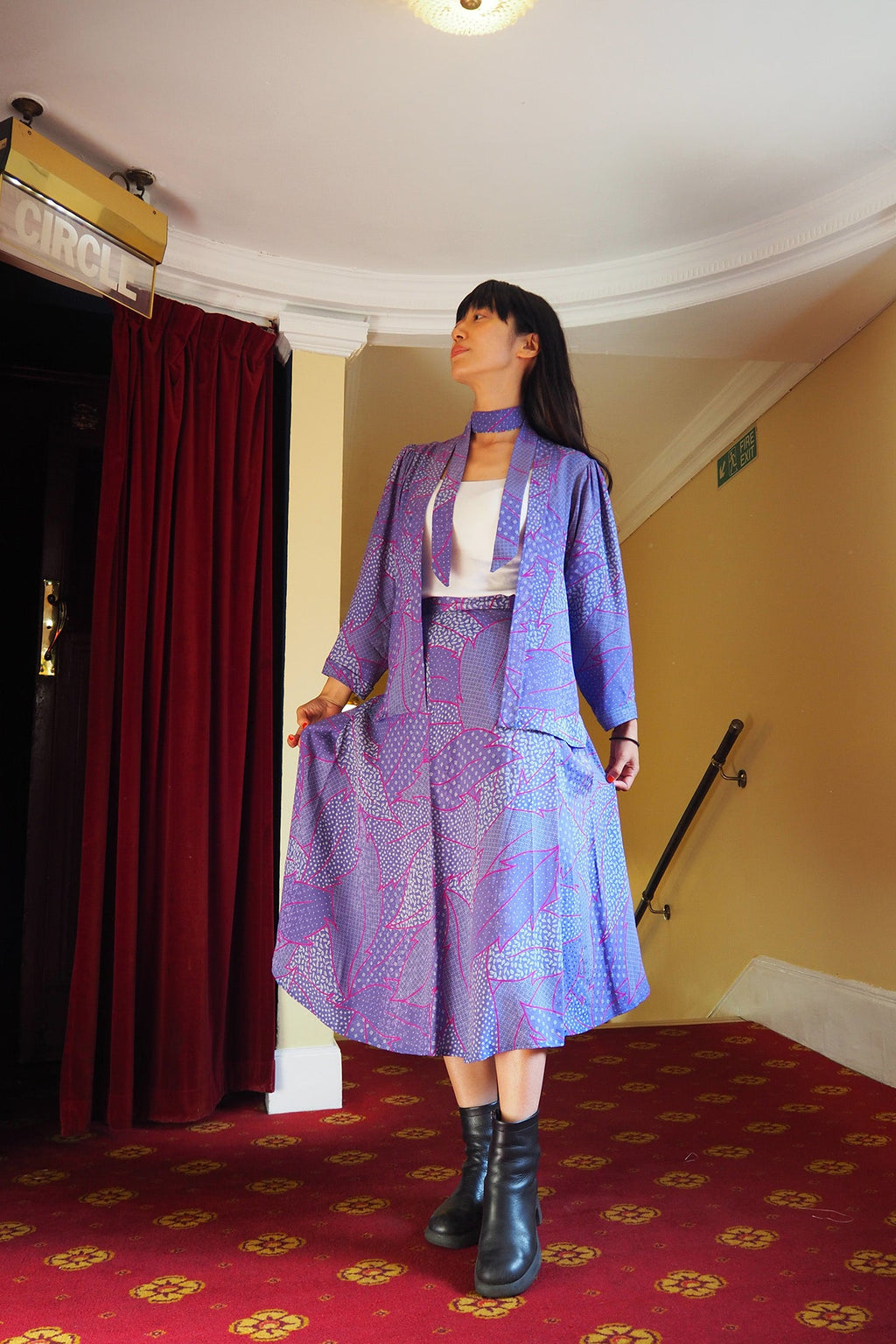 70's Silk Set Up | Caroline Charles London | Vintage 2-Piece