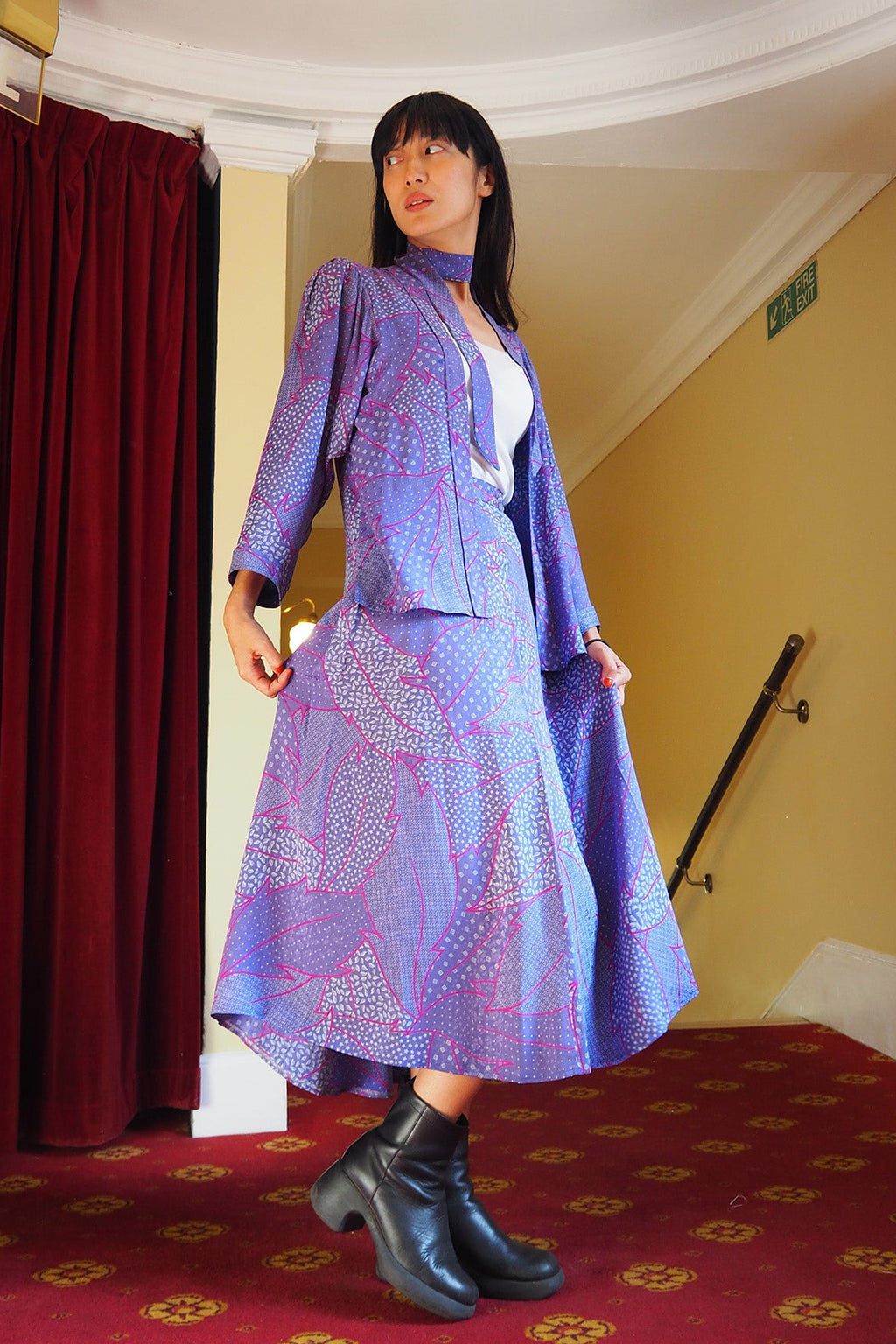 70's Silk Set Up | Caroline Charles London | Vintage 2-Piece