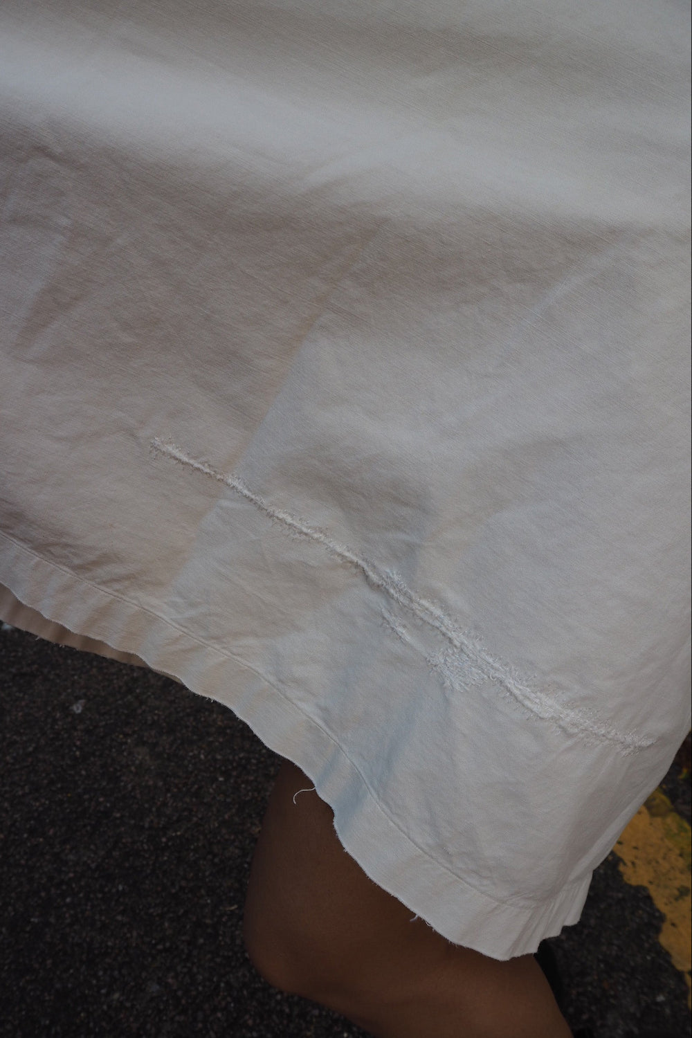 50's Vintage Rare Find White Cotton Dress with Y.G Embroidery