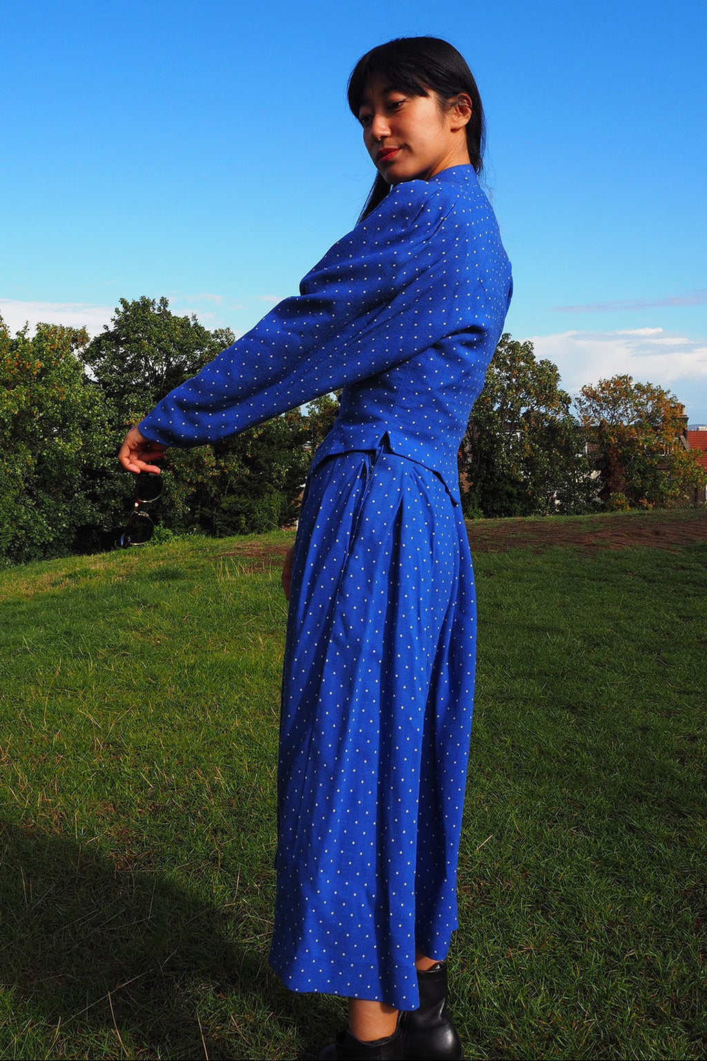 70's Royal Blue Suit | Caroline Charles London | Vintage 3-Piece