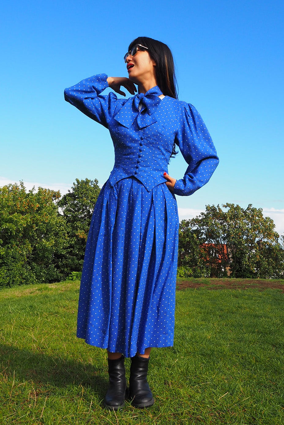 70's Royal Blue Suit | Caroline Charles London | Vintage 3-Piece