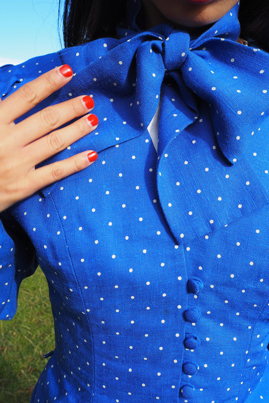 70's Royal Blue Suit | Caroline Charles London | Vintage 3-Piece