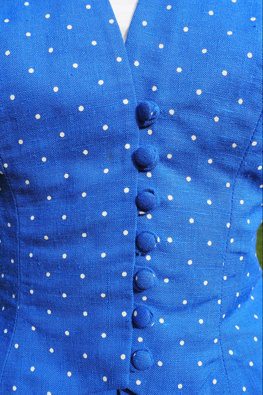 70's Royal Blue Suit | Caroline Charles London | Vintage 3-Piece