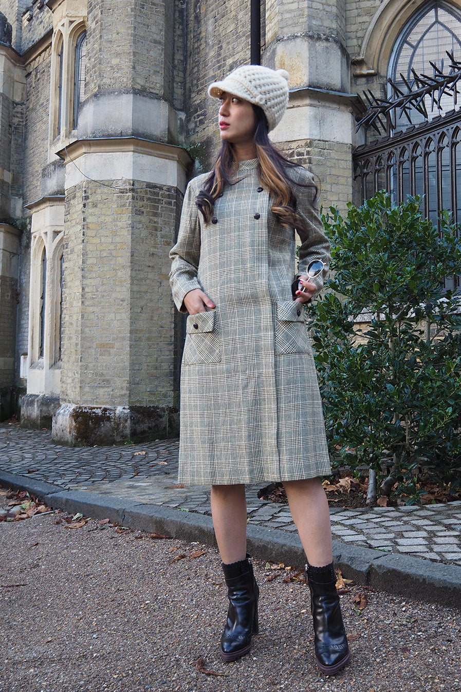 60's Coat Style Dress Kitty Copeland UK | Luxury Wool Vintage Dress