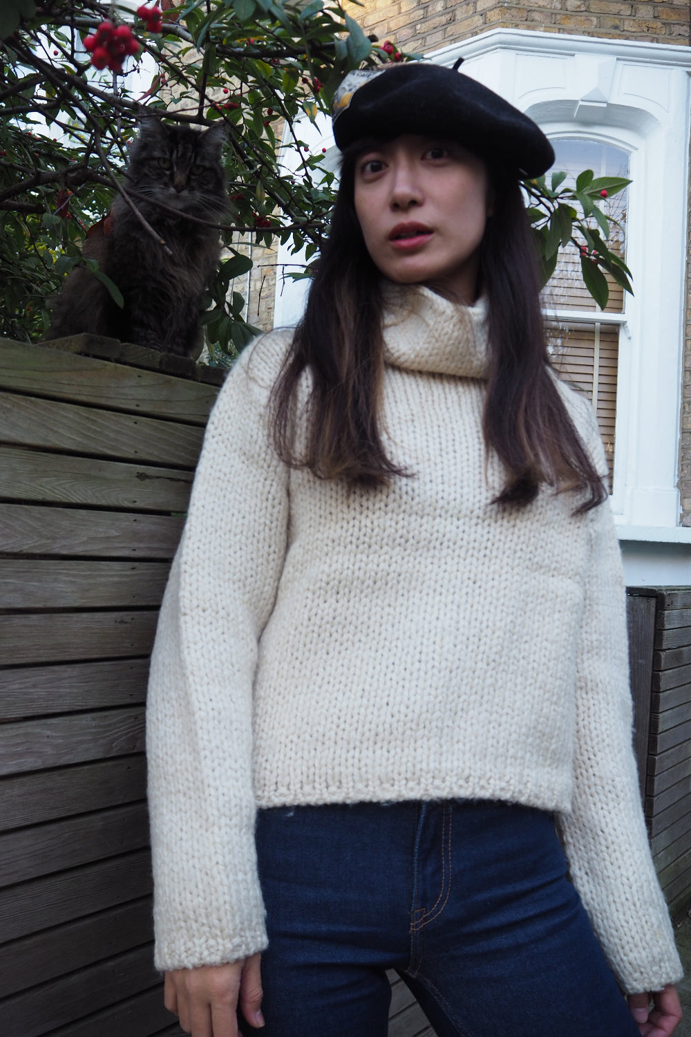 90's Claudia Strater COPINES Chunky Knit | Dutch Vintage High Neck