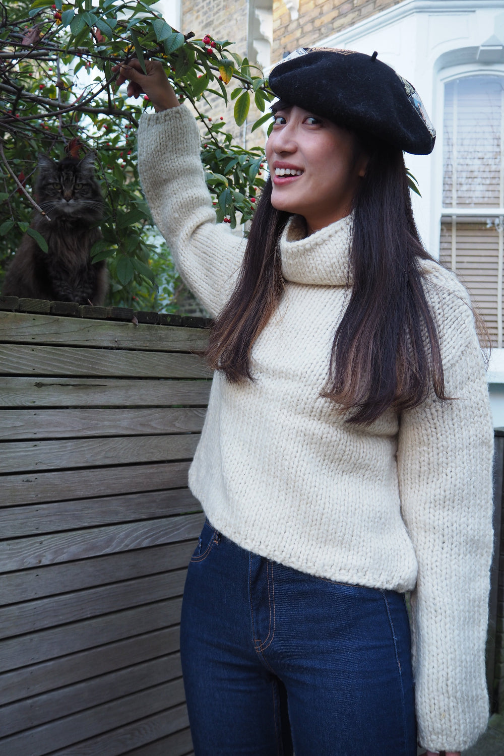 90's Claudia Strater COPINES Chunky Knit | Dutch Vintage High Neck