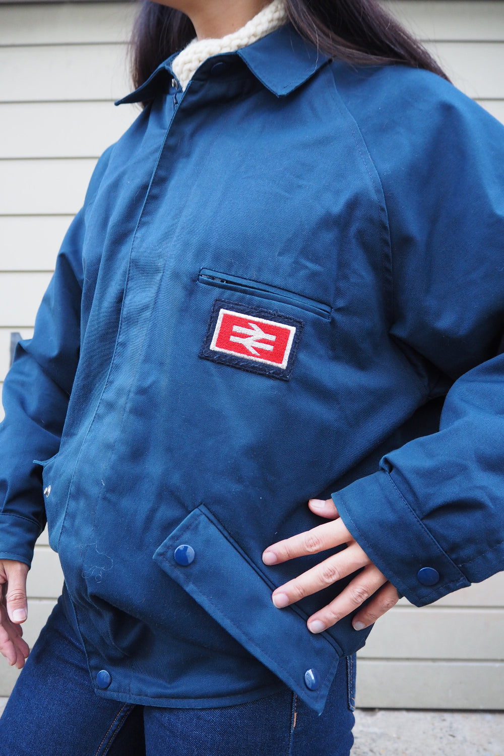 British Rail Train Jacket | National Rail Double Arrow Logo Vintage