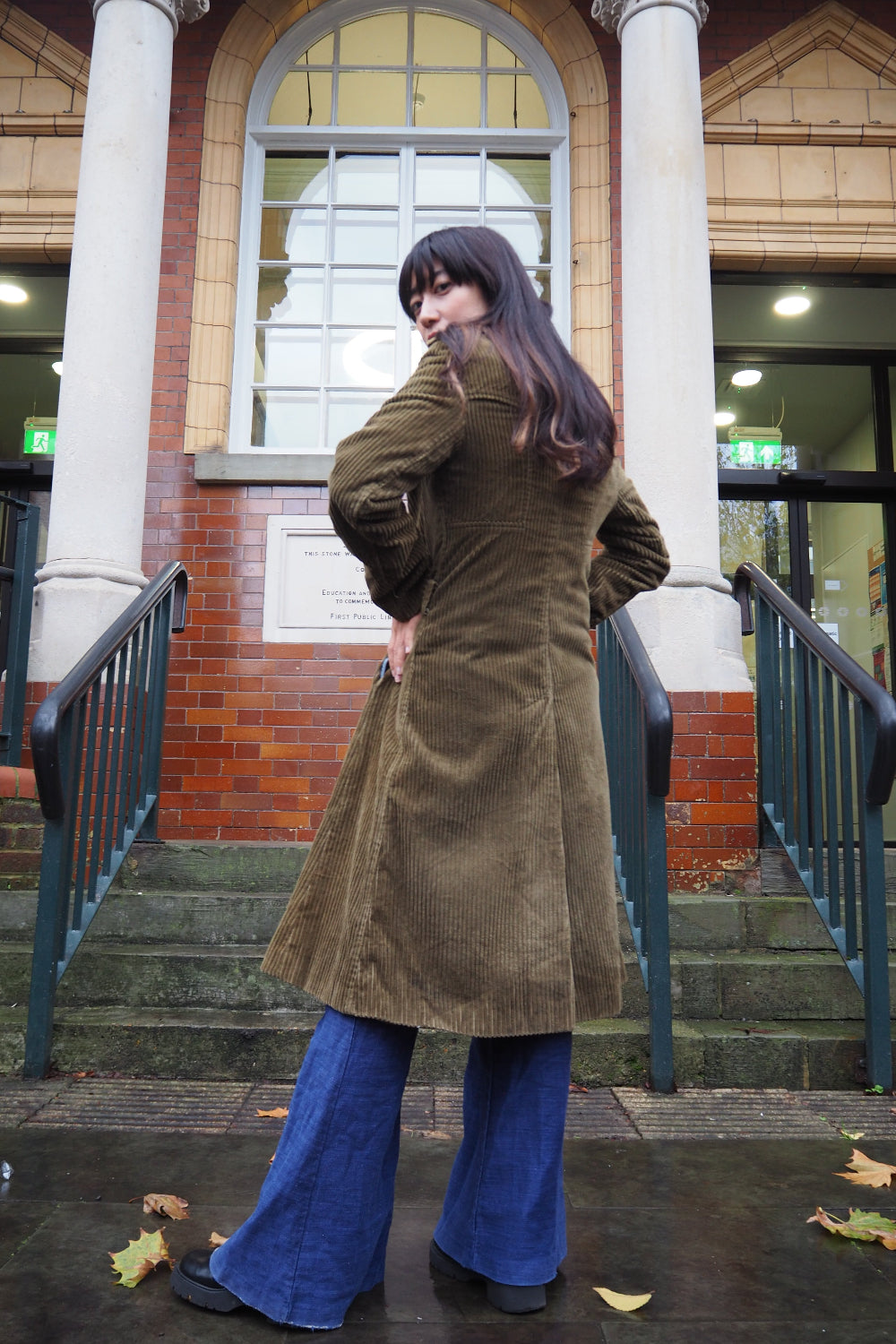 90's Corduroy Trench Coat | 70's Style Vintage Winter Outerwear