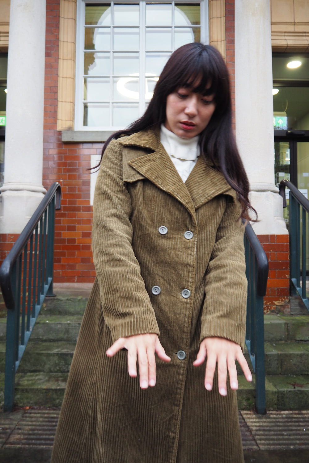 90's Corduroy Trench Coat | 70's Style Vintage Winter Outerwear