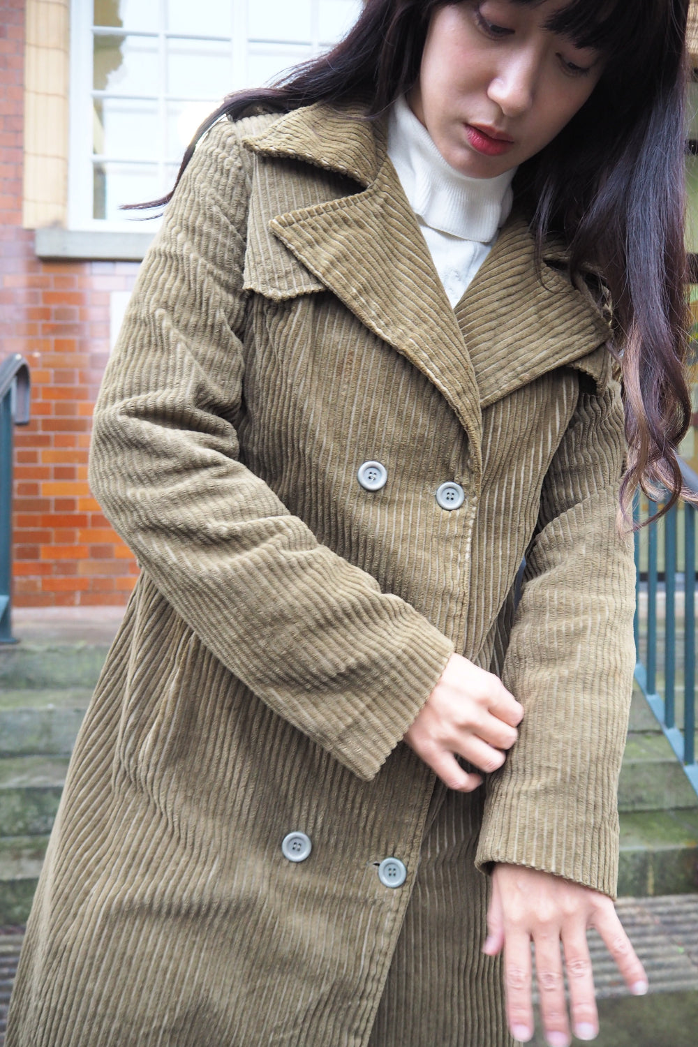 90's Corduroy Trench Coat | 70's Style Vintage Winter Outerwear