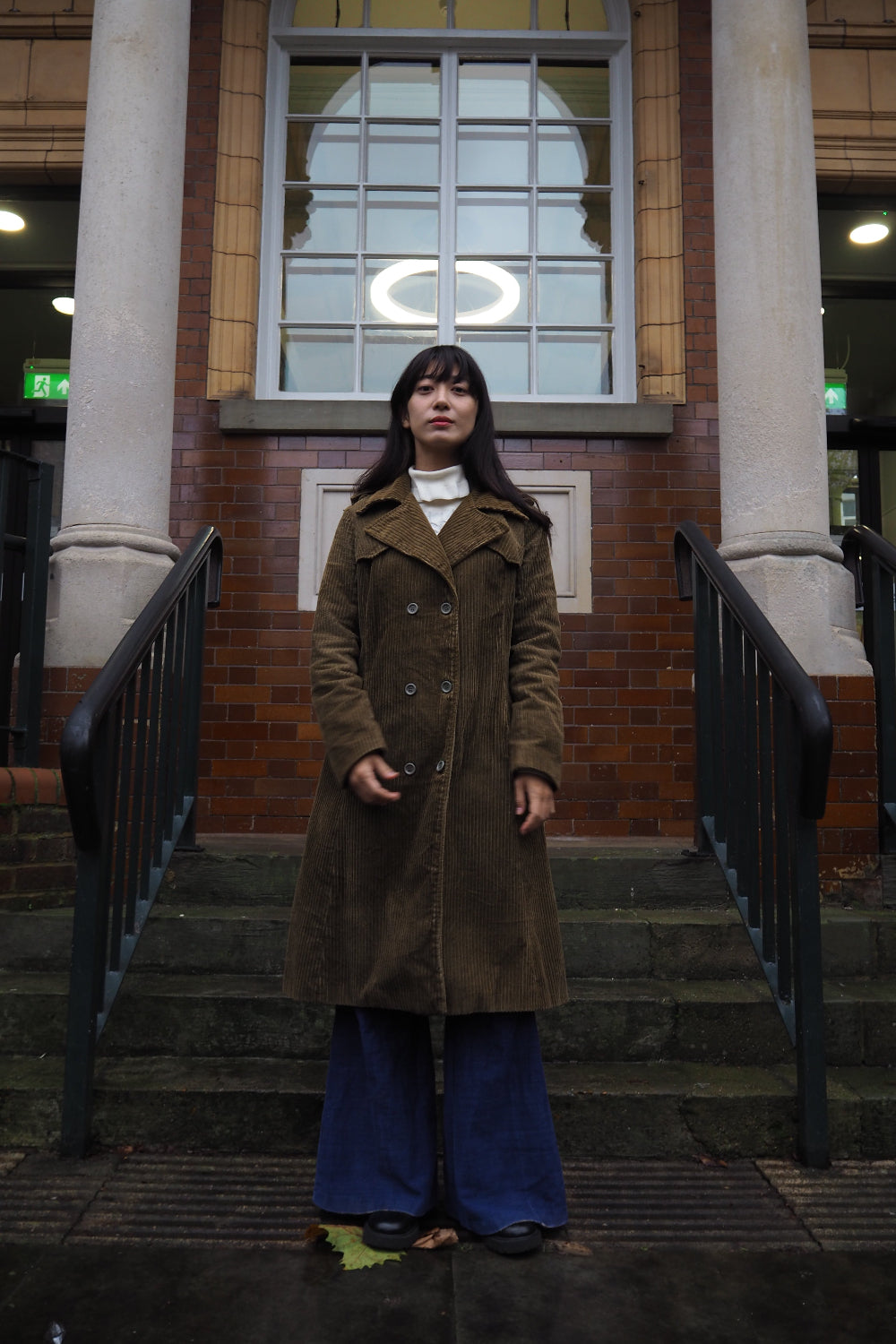 90's Corduroy Trench Coat | 70's Style Vintage Winter Outerwear