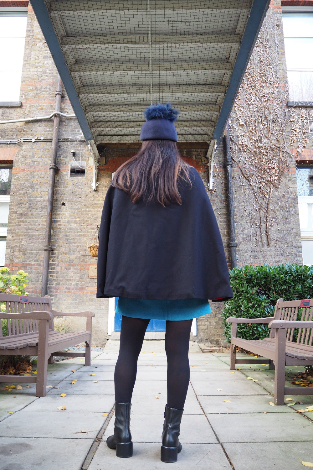 1940's Nurse Cape by C.E Ward | Navy Wool Vintage Cloak