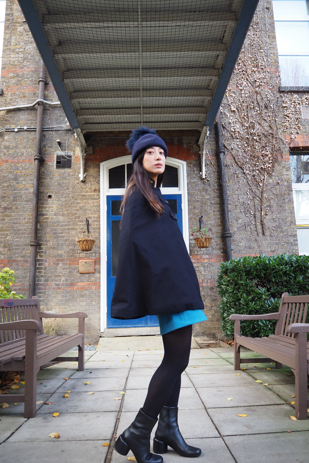 1940's Nurse Cape by C.E Ward | Navy Wool Vintage Cloak