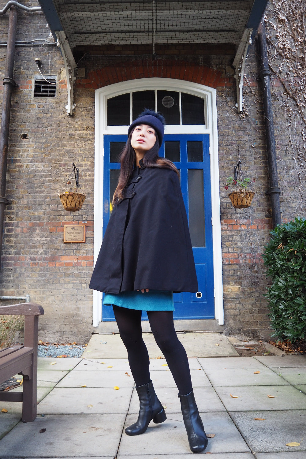 1940's Nurse Cape by C.E Ward | Navy Wool Vintage Cloak