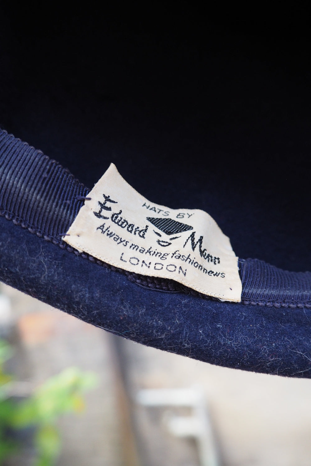 60's Edward Mann Wool Hat | London Vintage Feather Trim