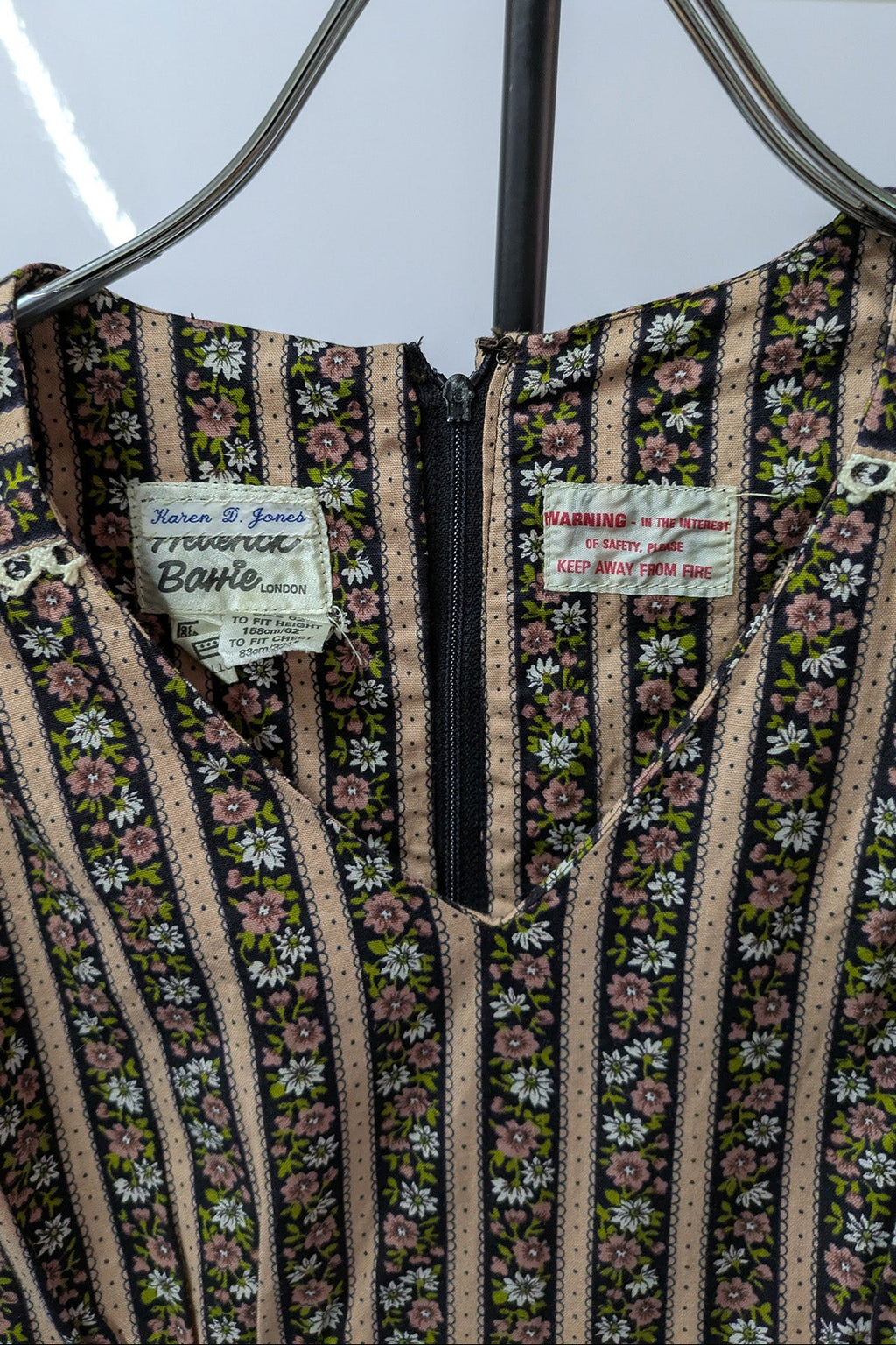 70's Lace Flower Dress Barrie London | Eyelet Lace Bell Sleeve Maxi