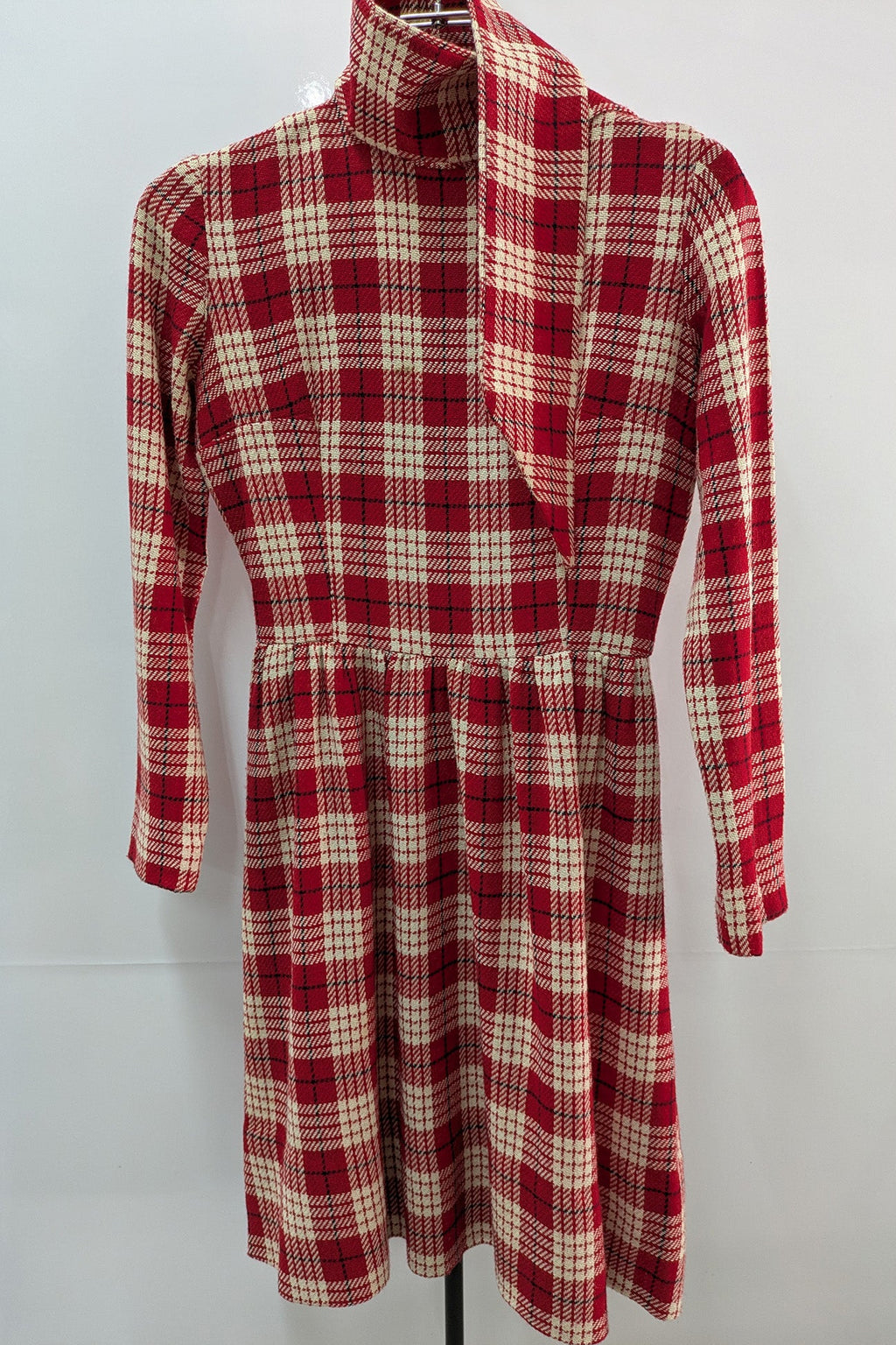 Late 50's Mini Dress Sis NewYork | Mock Neck Puff Shoulder Wool Dress