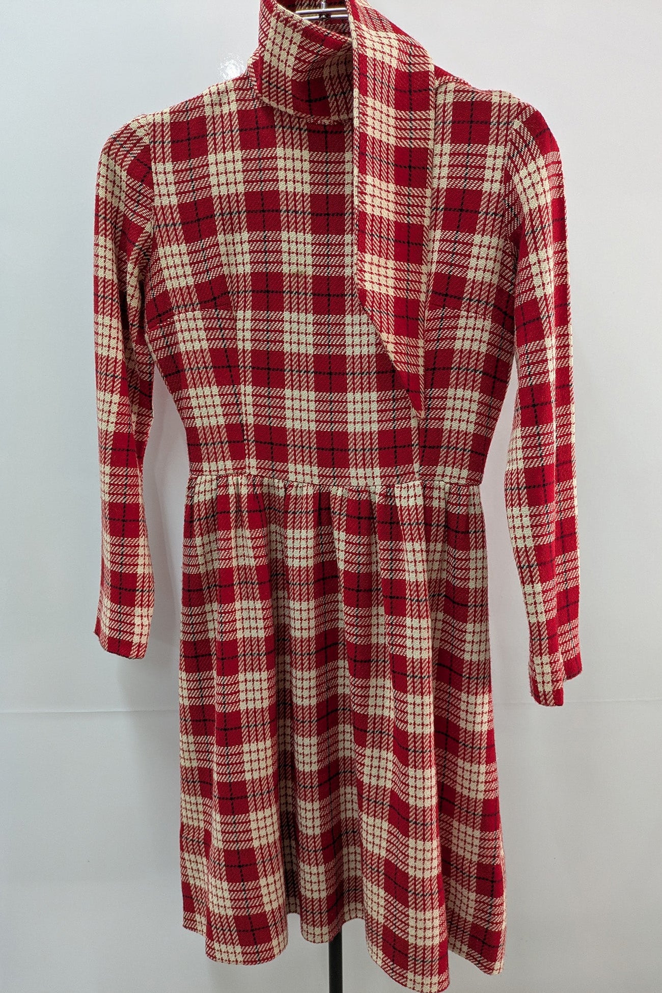 Late 50's Mini Dress Sis NewYork | Mock Neck Puff Shoulder Wool Dress