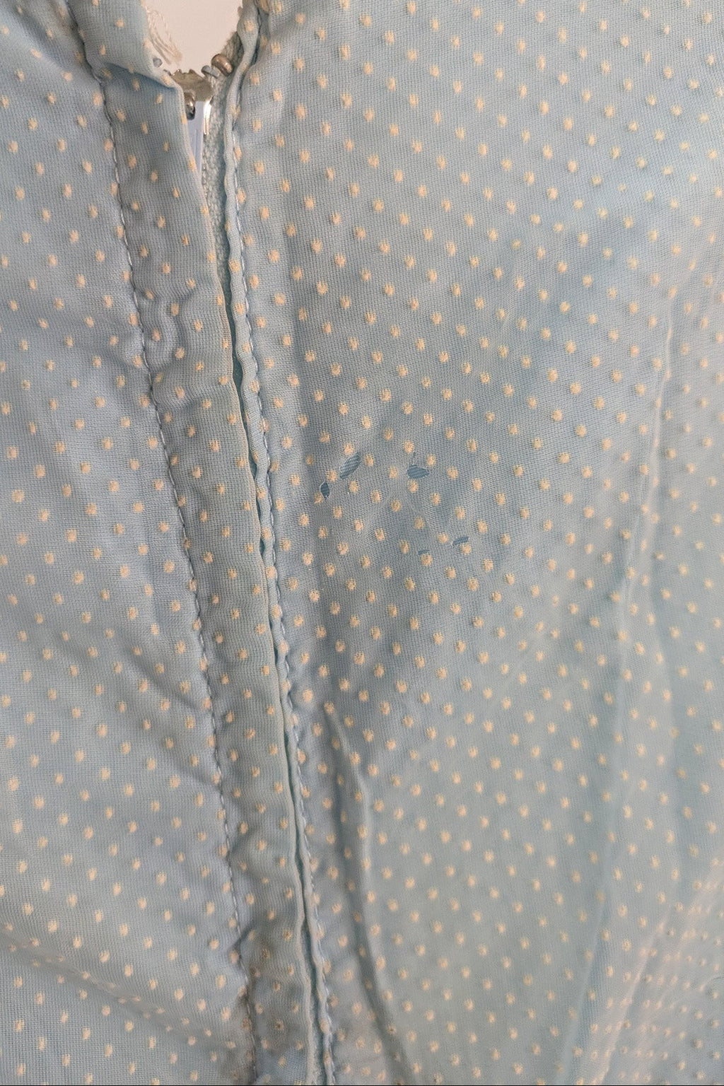 70's Victorian Dress London Vintage | Romantic Polka Dot Lace Maxi Dress