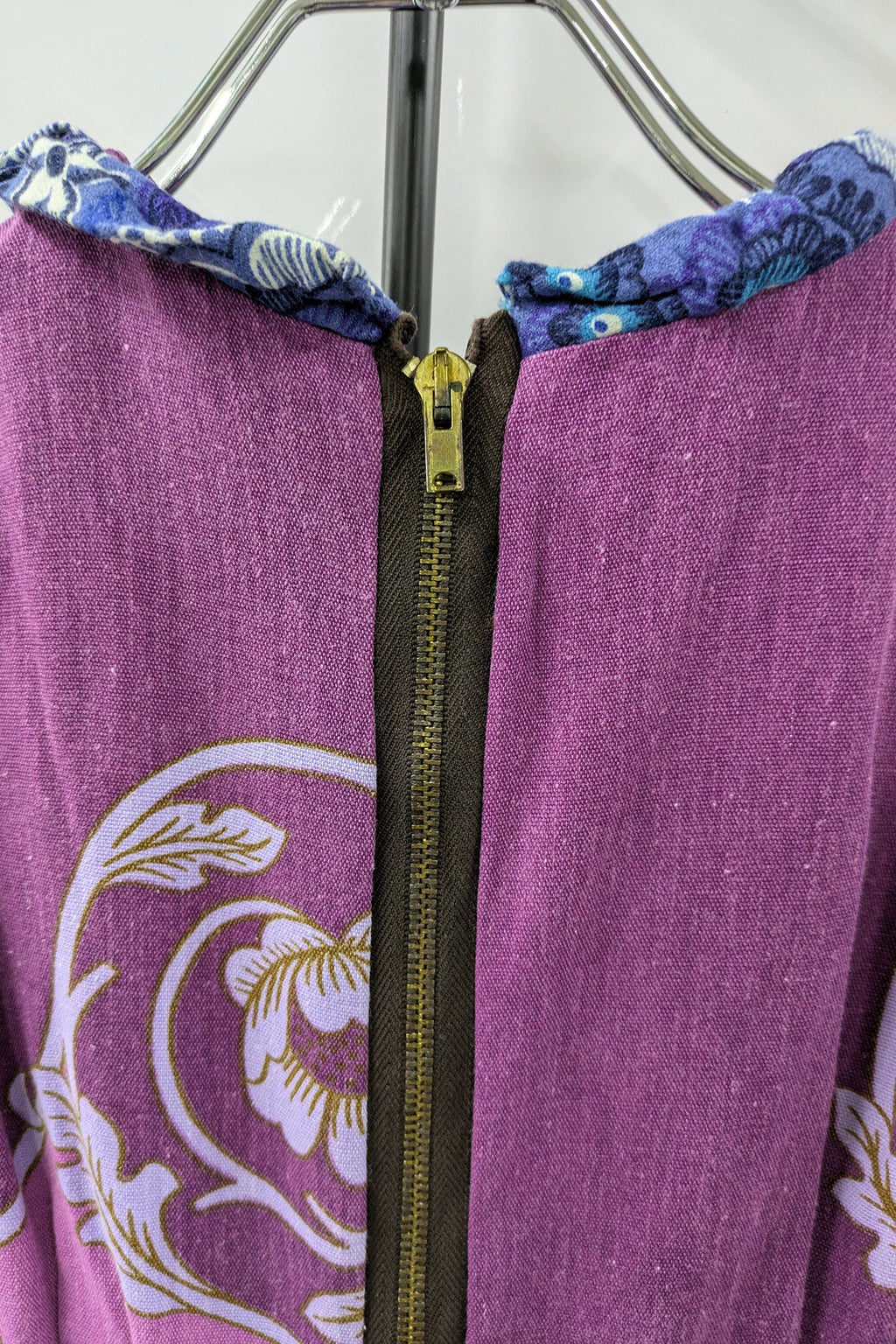70's Handmade Patchwork Dress London Vintage | Purple Blue Gradient Maxi