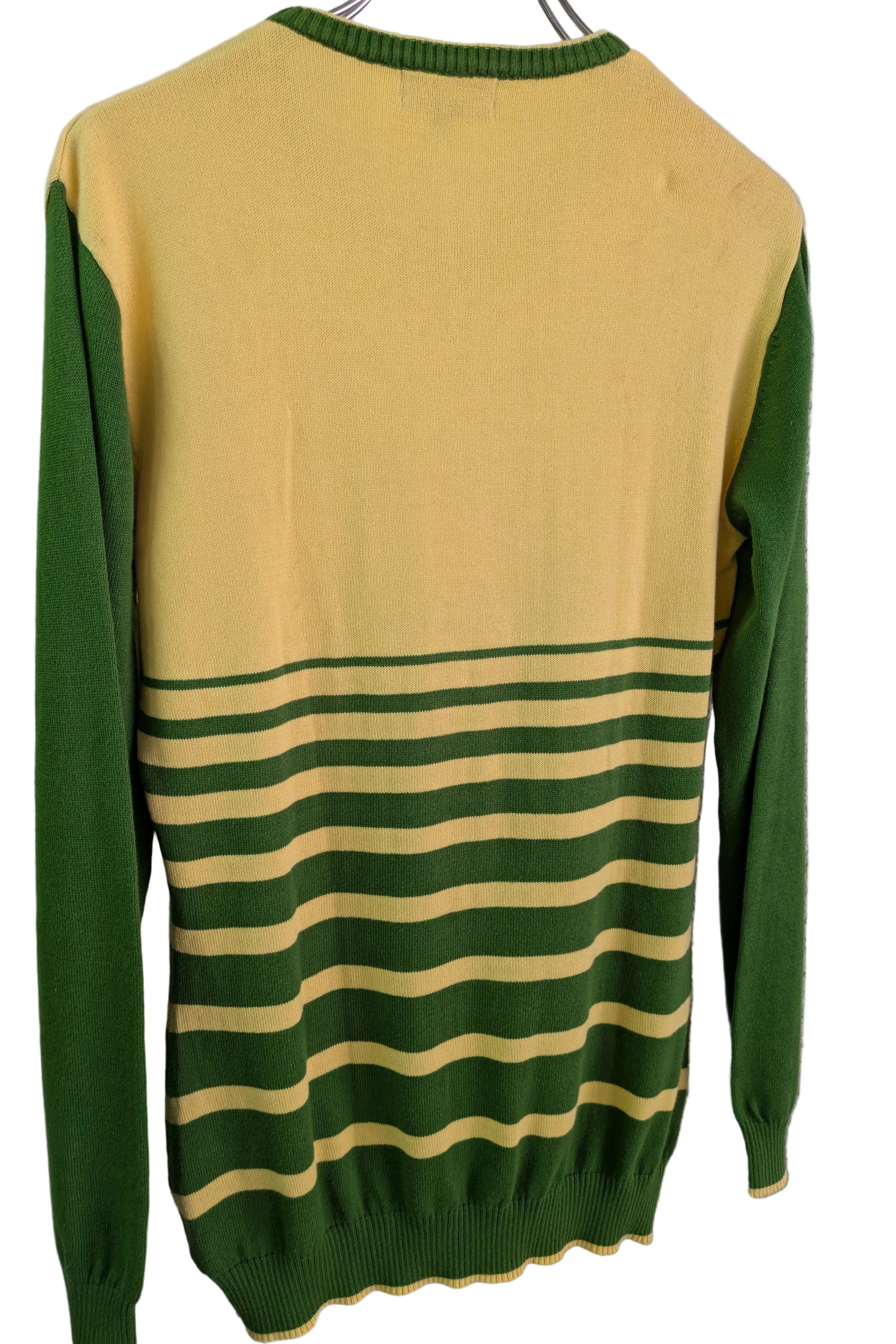 Deadstock 70's Style V-Neck Sweater Ginger Lemon | College School Knit