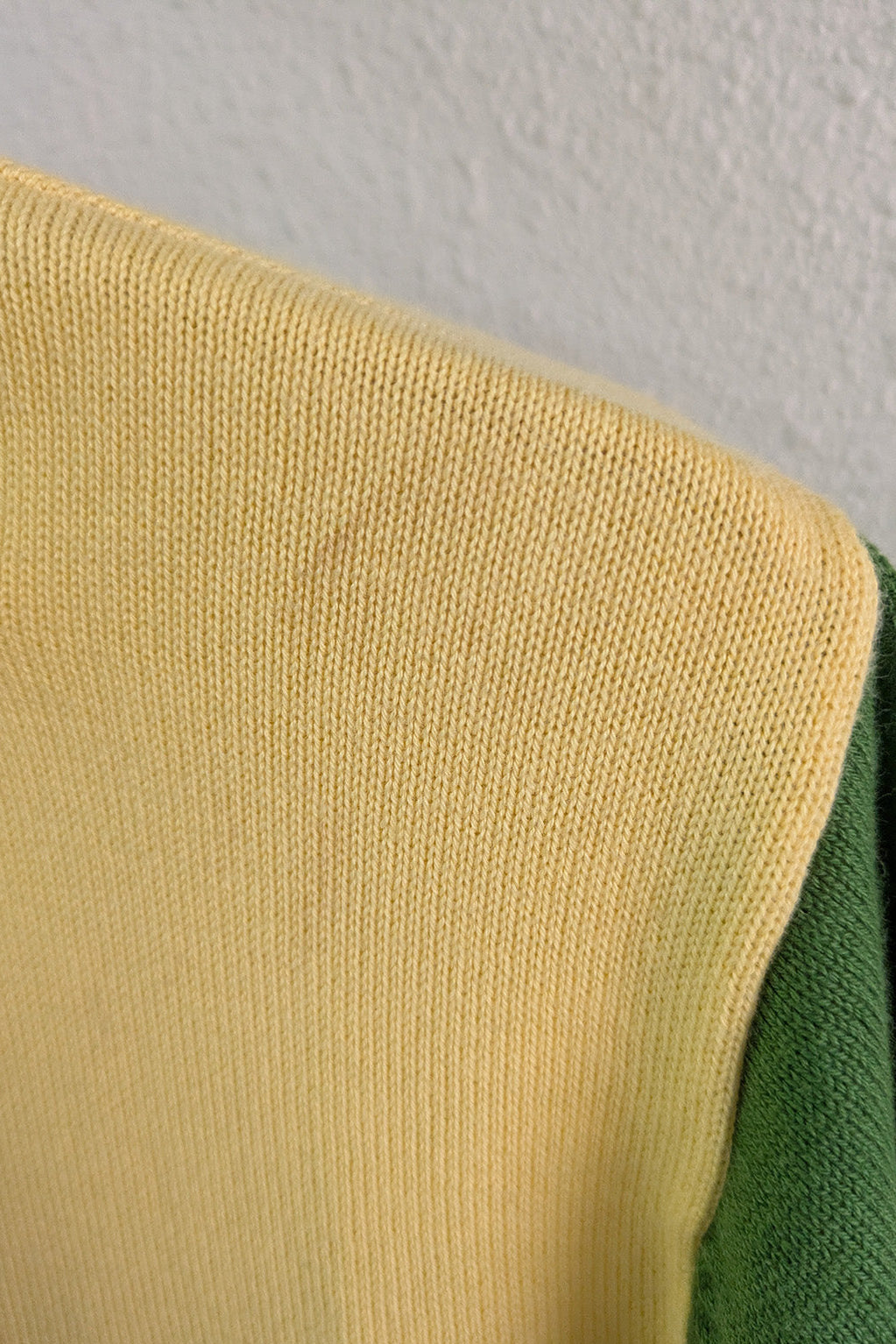 Deadstock 70's Style V-Neck Sweater Ginger Lemon | College School Knit