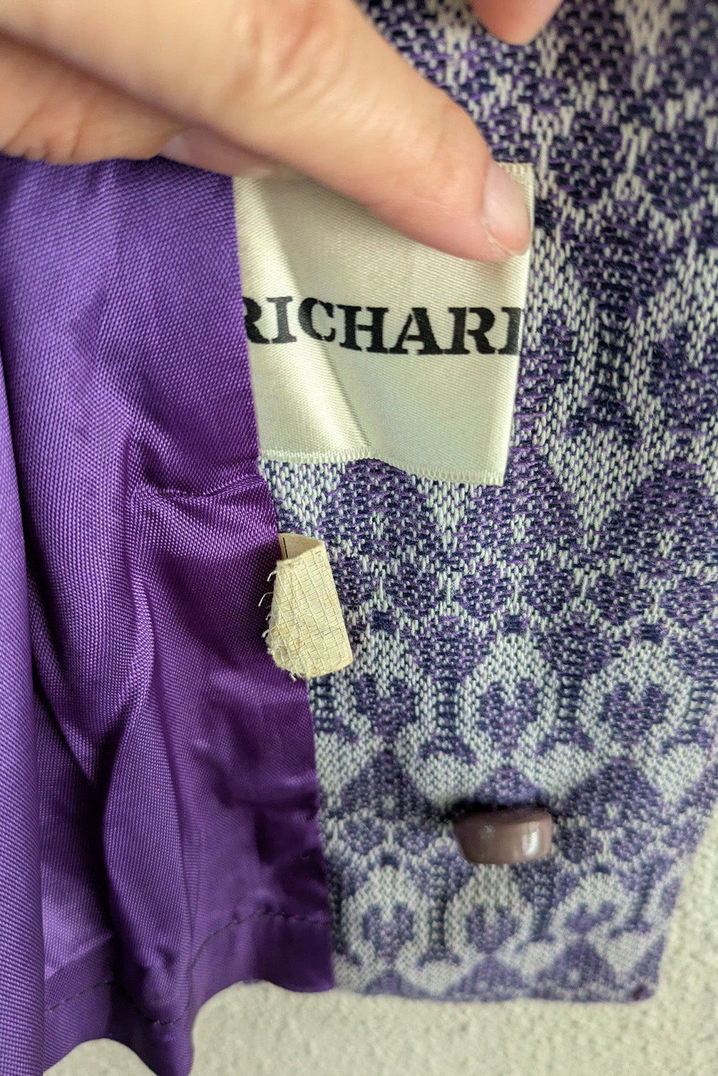 70's Matching Set Richard Shops UK | Purple Jacquard Jacket Shorts