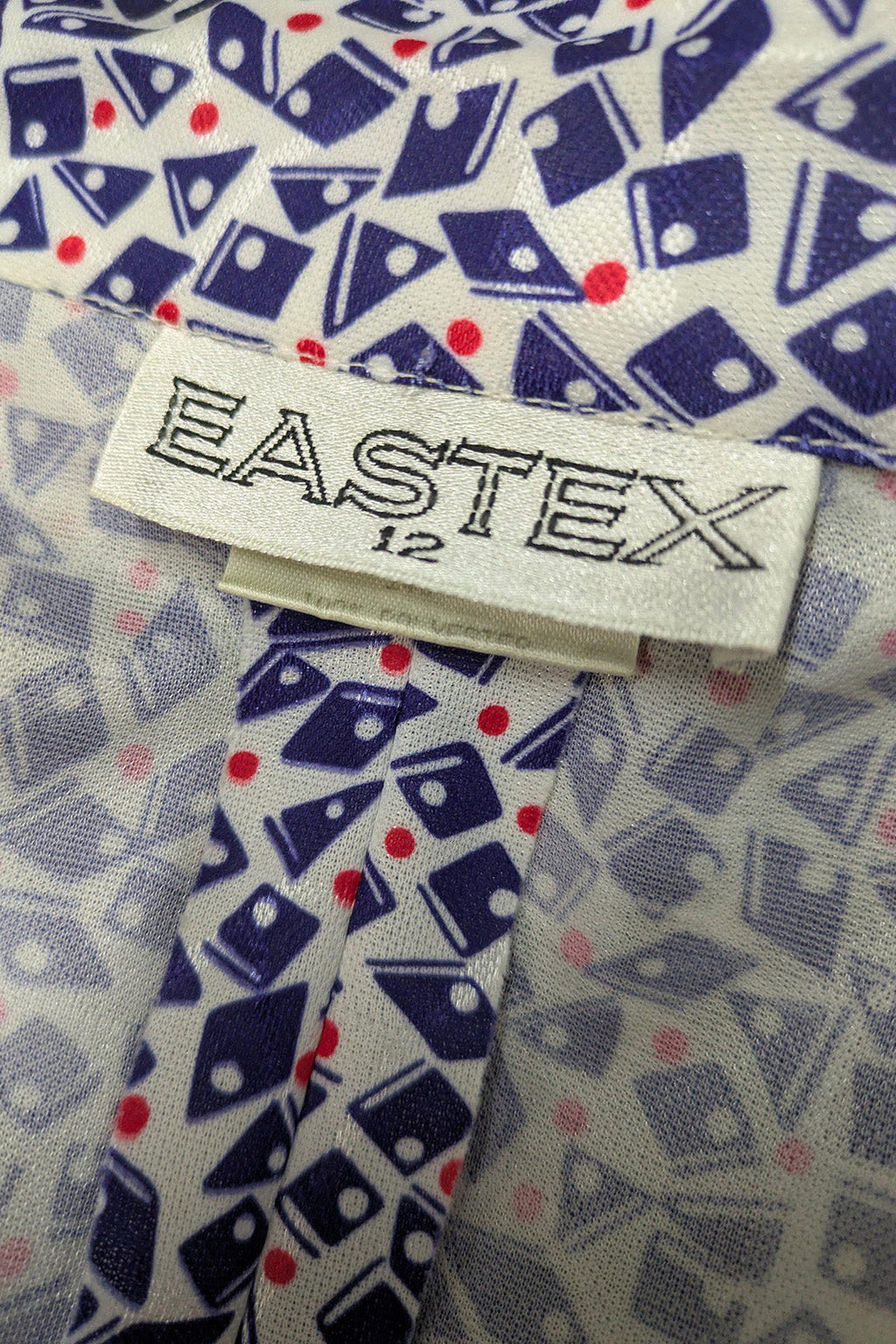 70's Eastex Midi Dress UK Vintage | Marine Style Puff Shoulder Dress