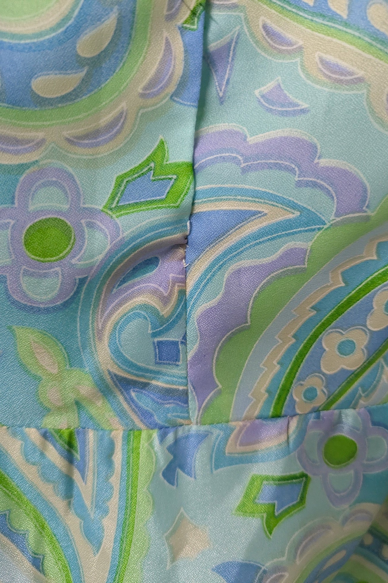 70's Paisley Mini Dress | Pucci Style Vintage Ruffle Dress