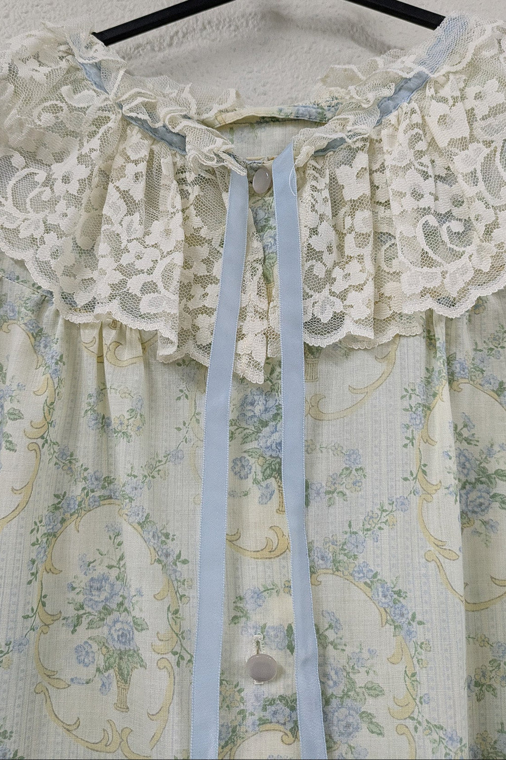 70's Night Gown London Vintage | Victorian Lace Cotton Dress