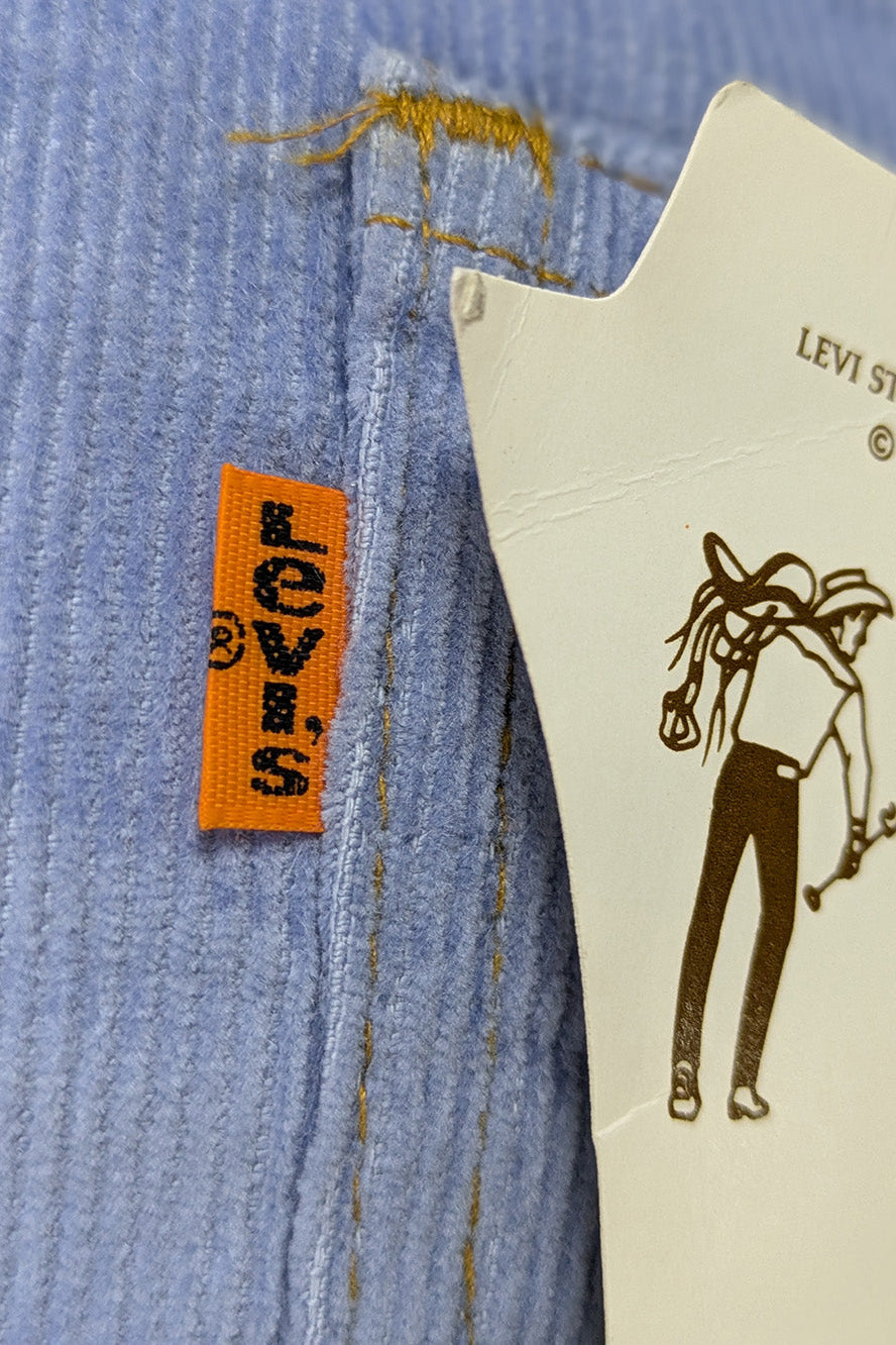 70's Levi's Deadstock Corduroy Pants Sky Blue | 716-1517 Saddleman Boot Jeans