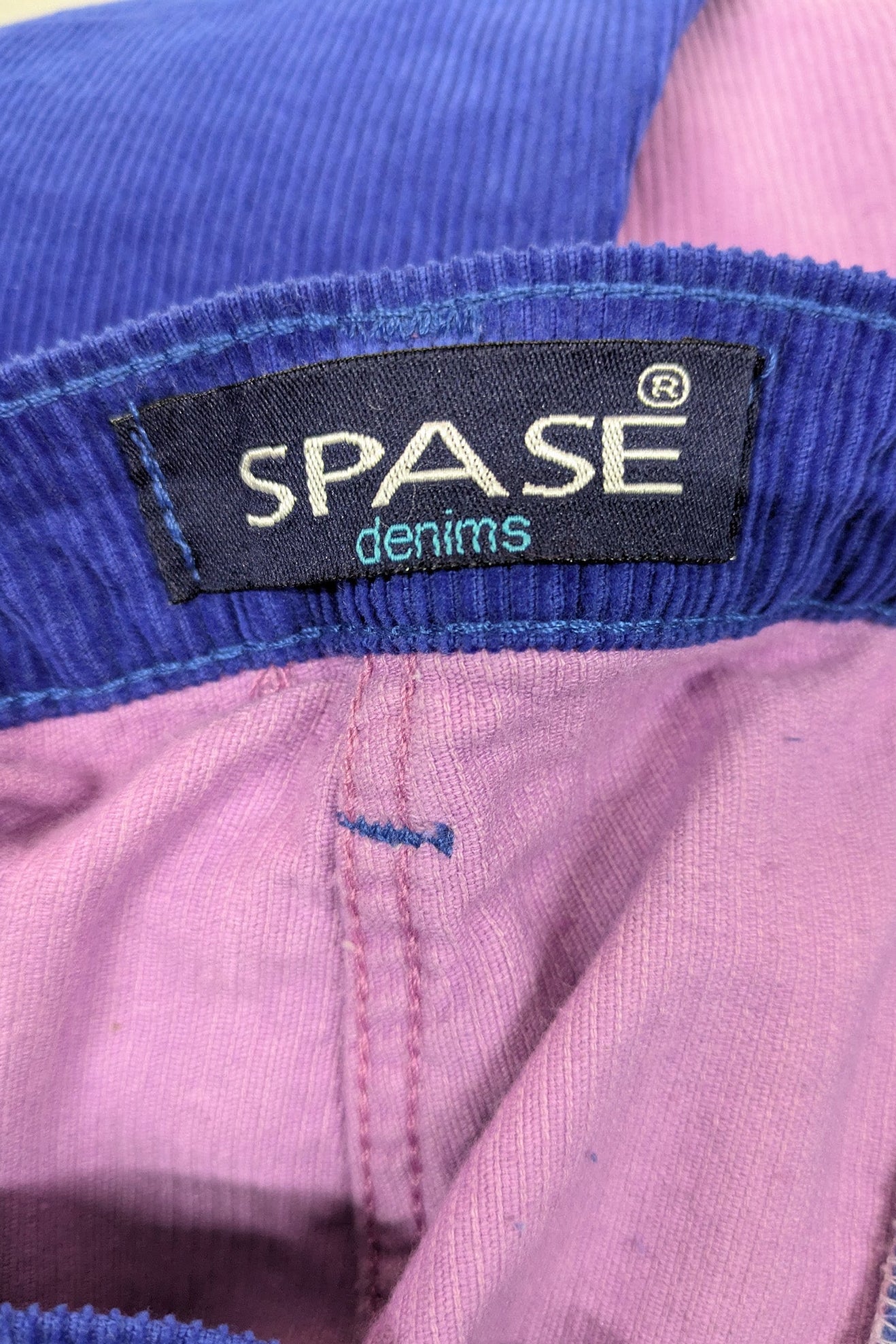 90's SPASE Bell Bottom Pants | 70's Revival Purple Blue Corduroy