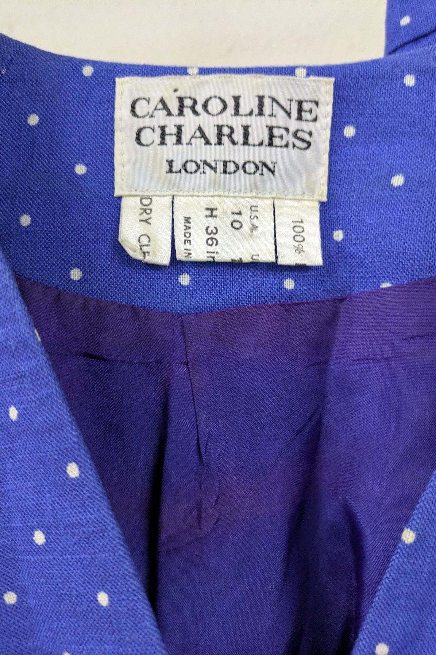 70's Royal Blue Suit | Caroline Charles London | Vintage 3-Piece