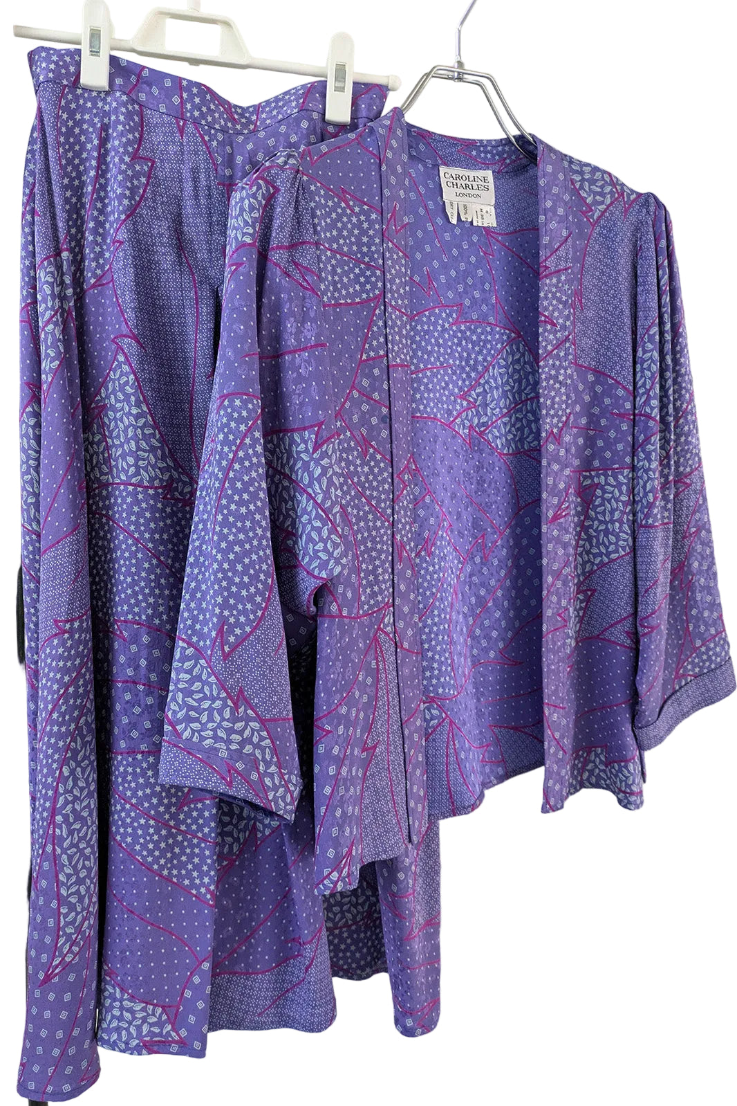 70's Silk Set Up | Caroline Charles London | Vintage 2-Piece