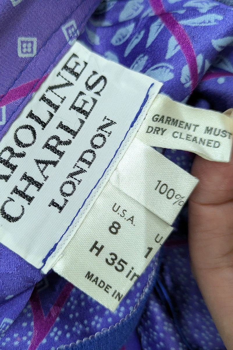 70's Silk Set Up | Caroline Charles London | Vintage 2-Piece