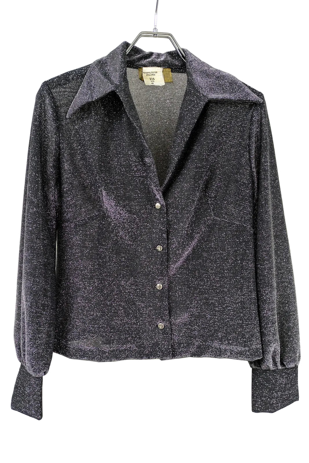 60's Silver Sparkly Shirt MACKERNESS UK | Vintage Glam Lurex Blouse