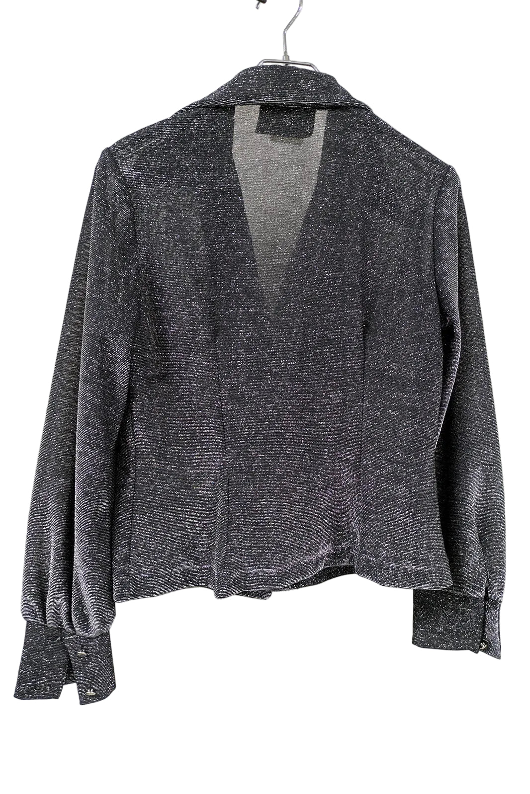 60's Silver Sparkly Shirt MACKERNESS UK | Vintage Glam Lurex Blouse